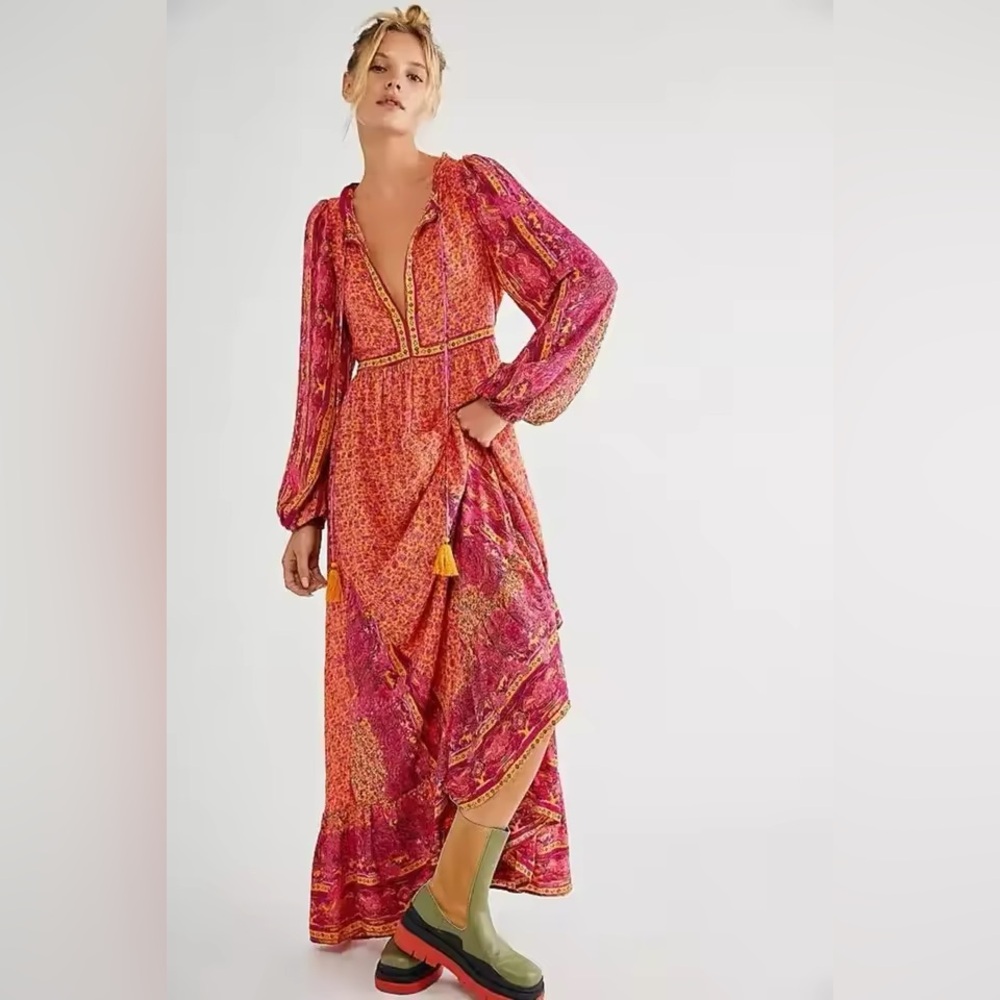 Free people Pink and Orange Maxi Dress